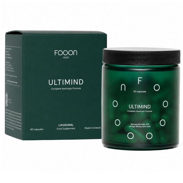 ФОООН Ясний розум (FOOON ULTIMIND) ліпосомальний комплекс з рослинними екстрактами, L-теаніном та вітаміном B12, капсули флакон №60