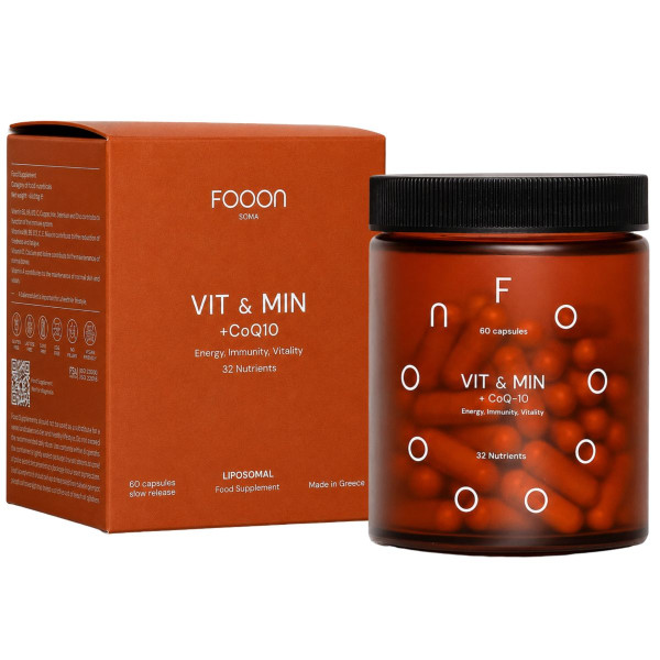 ФОООН Вітаміни та мінерали з Коезимом Q10 (FOOON VIT & MIN + CoQ-10) ліпосомальний мультивітамінний комплекс капсули флакон №60