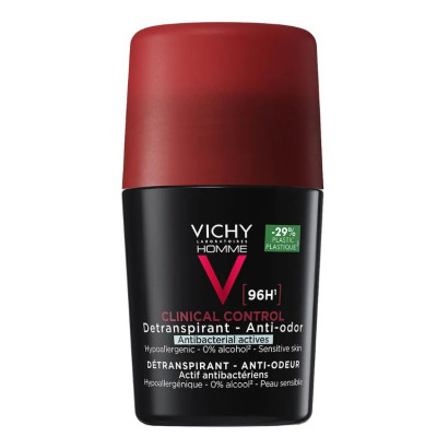 Дезодорант-антиперспірант кульковий Vichy (Віши) Homme 96h Clinical Control для чоловіків проти надмірного потовиділення та запаху 50 мл