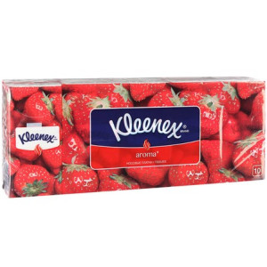 Хустинки носові паперові КЛІНЕКС (KLEENEX) Aroma з ароматом полуниці (3 шари) №100