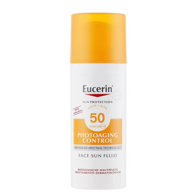 Флюїд сонцезахисний для обличчя Eucerin (Еуцерін) Sun Protection SPF50+ Photoaging Control антивіковий 50 мл
