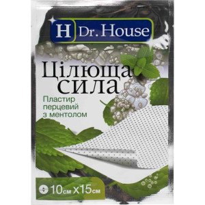 Пластир Перцевий Dr.House (Доктор Хаус)  Цілюща сила з ментолом 10х15 см перфорований, 1 шт