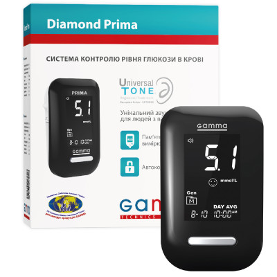 Глюкометр  електрохімічний GAMMA (Гамма) Diamond prima