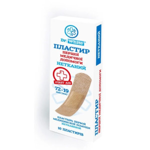 Пластир першої мед.допом.Dr.White нeтканий 19х72мм, 10 шт