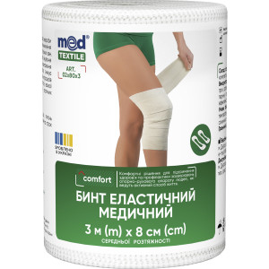 Бинт медичний еластичний MedTextile стрічковий середньої розтяжності 3,0мx8см