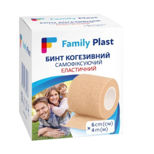 Пластир когезивний FP Family Plast  6смх4м самофіксуючий еластичний, 1 шт