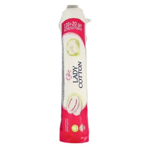 Ватні (ватяні) диски Lady Cotton косметичні Круглі упаковка 120+20 шт