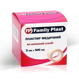 Пластир котушковий FP Family Plast 5смх500см на нетканій основі, 1 шт