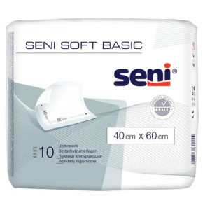 Пелюшки гігієнічні одноразові SENI SOFT Basic вбираючі 40х60 10 шт 