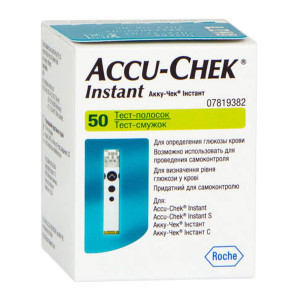 Тест-смужки до глюкометра АККУ-ЧЕК (ACCU-CHEK) Інстант для вимірювання глюкози в крові №50