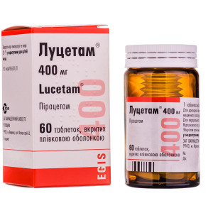 ЛУЦЕТАМ таблетки вкриті плівковою оболонкою 400 мг флакон №60