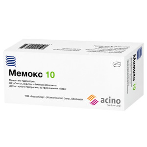 МЕМОКС 10 таблетки вкриті плівковою оболонкою 10 мг №60 (10х6)