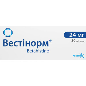 ВЕСТІНОРМ таблетки 24 мг №30 (10х3)
