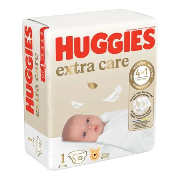 Підгузники  дитячі Huggies (Хагіс) Extra Care для новонароджених розмір 1 (2-5 кг) 22 шт