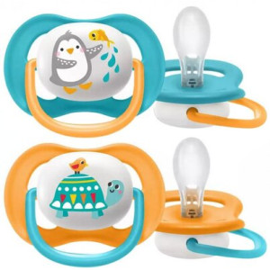 Пустушка (соска) силіконова Philips АВЕНТ (AVENT) Animal артикул SCF080/07 ортодонтична (6-18 місяців) для хлопчиків, 2 шт
