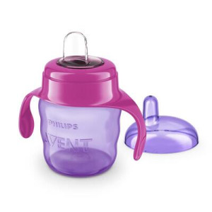  Чашка-непроливайка Philips АВЕНТ (AVENT) артикул SCF551/03 (6+ місяців)  з м'яким носиком рожева 200 мл