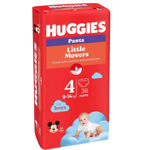 Підгузники-трусики  дитячі Huggies (Хагіс) Pants Little Movers Jumbo для хлопчиків розмір 4 (9-14 кг) 36 шт