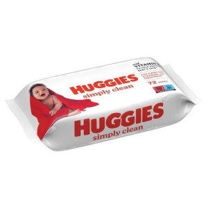 Дитячі вологі серветки HUGGIES (Хагіс) Simply Clean з вітаміном Е ніжний догляд №72