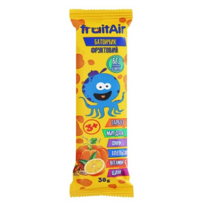 Батончик вітамінізований зі злаками та фруктами Fruit Air Фінік з мигдалем і гарбузом Без цукру 38 г 