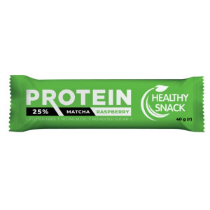 Батончик протеїновий для спортивного харчування  Healthy Snack з малиною та чаєм матча 40 г