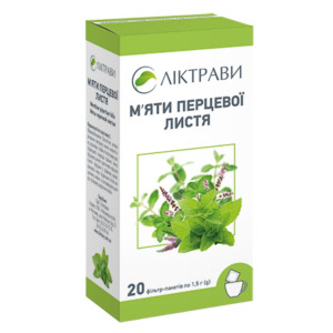 М'ЯТИ ПЕРЦЕВОЇ ЛИСТЯ листя фільтр-пакети 1,5 г № 20 Ліктрави