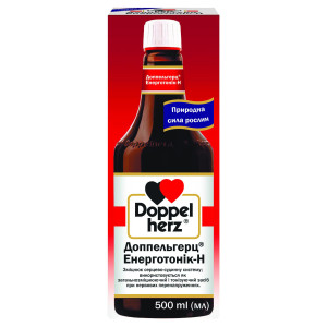 ДОППЕЛЬГЕРЦ (DOPPELHERZ) ЕНЕРГОТОНІК-Н розчин загальнозміцнюючої дії флакон 500 мл