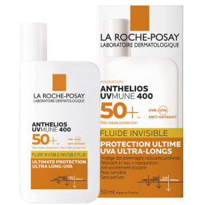 Легкий флюїд La Roche-Posay (Ля Рош-Позе) Anthelios UVMune 400 Oil Control SPF 50+ для чутливої шкіри обличчя стійкий до води та поту 50 мл
