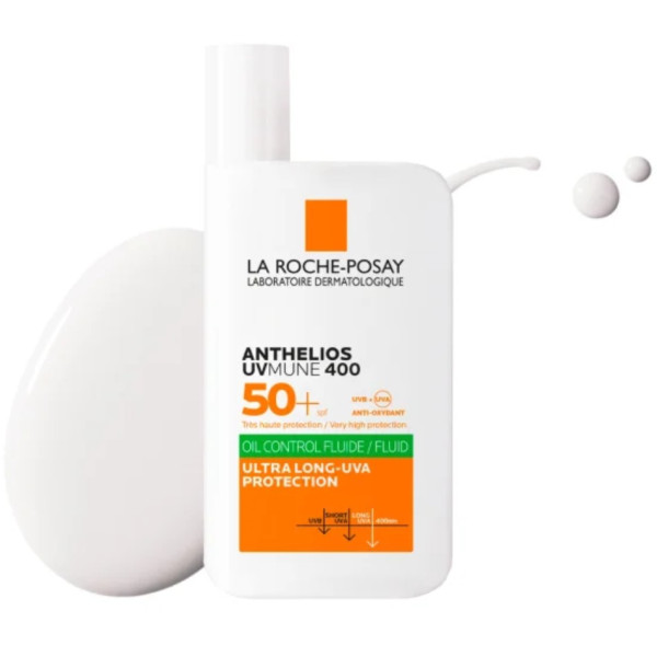 Флюїд сонцезахисний La Roche-Posay (Ля Рош-Позе) Anthelios UVMune 400 Oil Control SPF 50+ з матуючим ефектом для жирної чутливої шкіри обличчя 50 мл